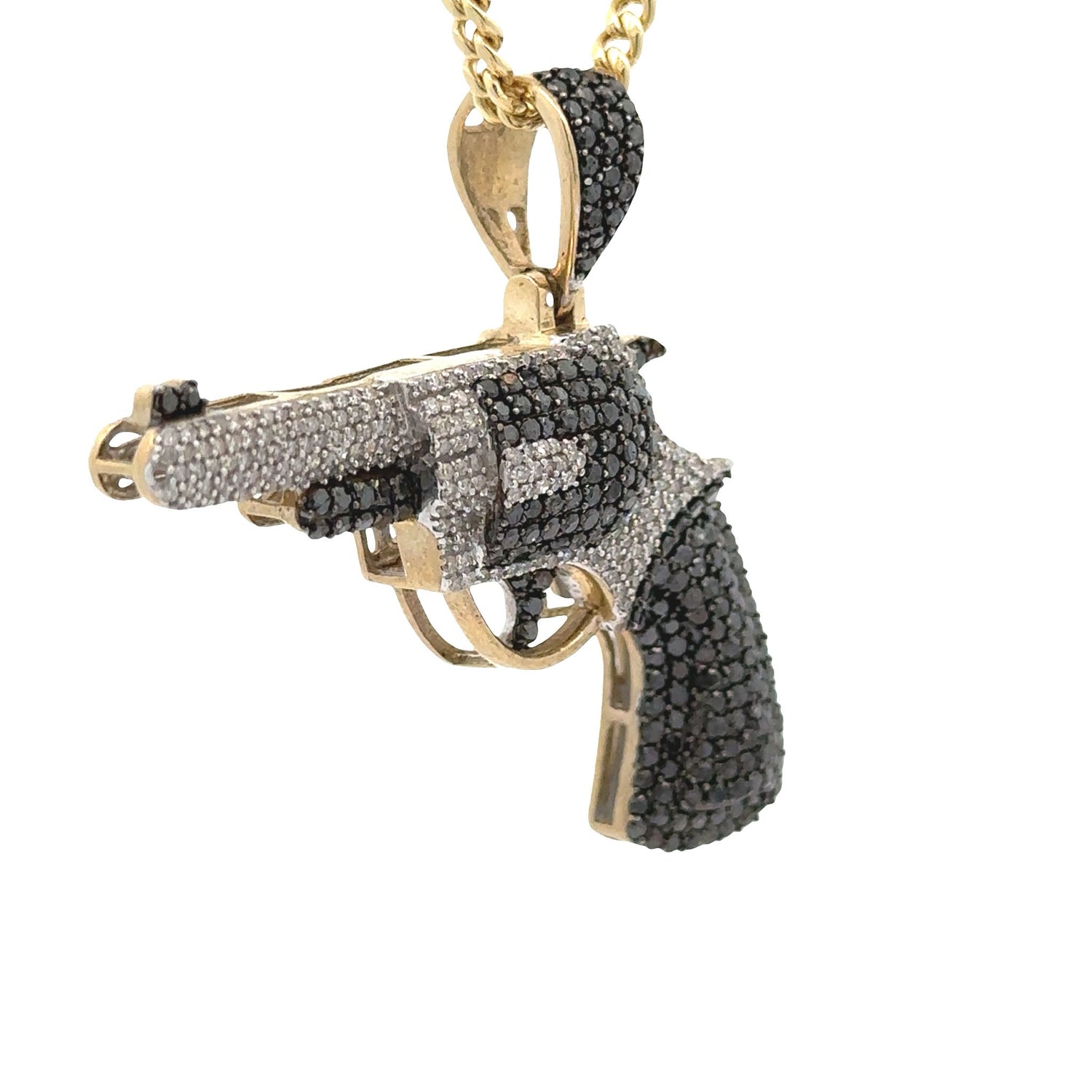10k yellow gold Gun Diamond Pendant