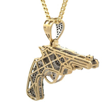 Load image into Gallery viewer, 10k yellow gold Gun Diamond Pendant
