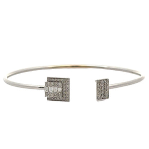 14k gold and diamond Bangle (choose your color)