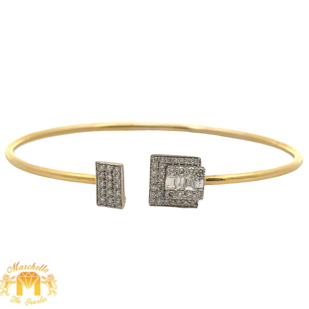 14k gold and diamond Bangle (choose your color)