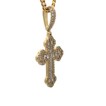 Load image into Gallery viewer, Yellow Gold and Diamond Jesus Head Pendant + 14k Yellow Gold and Diamond Cross Pendant + Yellow Gold Cuban 2 Chains