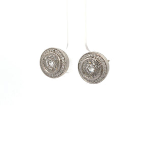 14k White gold and Diamond Earrings and Necklace