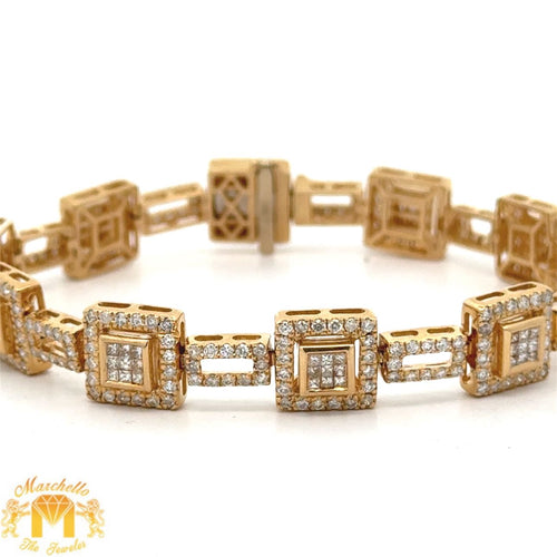 14K Gold Diamond Bracelet | 5.15ct Natural Round Diamonds – Elegant Fine Jewelry (choose your color)