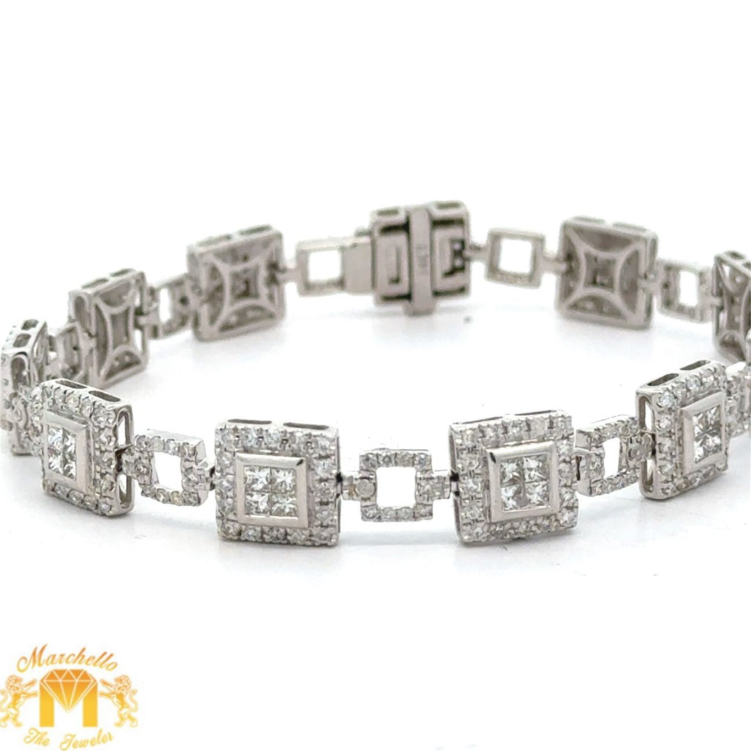 14K White Gold Diamond Bracelet – 3.75ct Natural Round Diamonds | Elegant Fine Jewelr