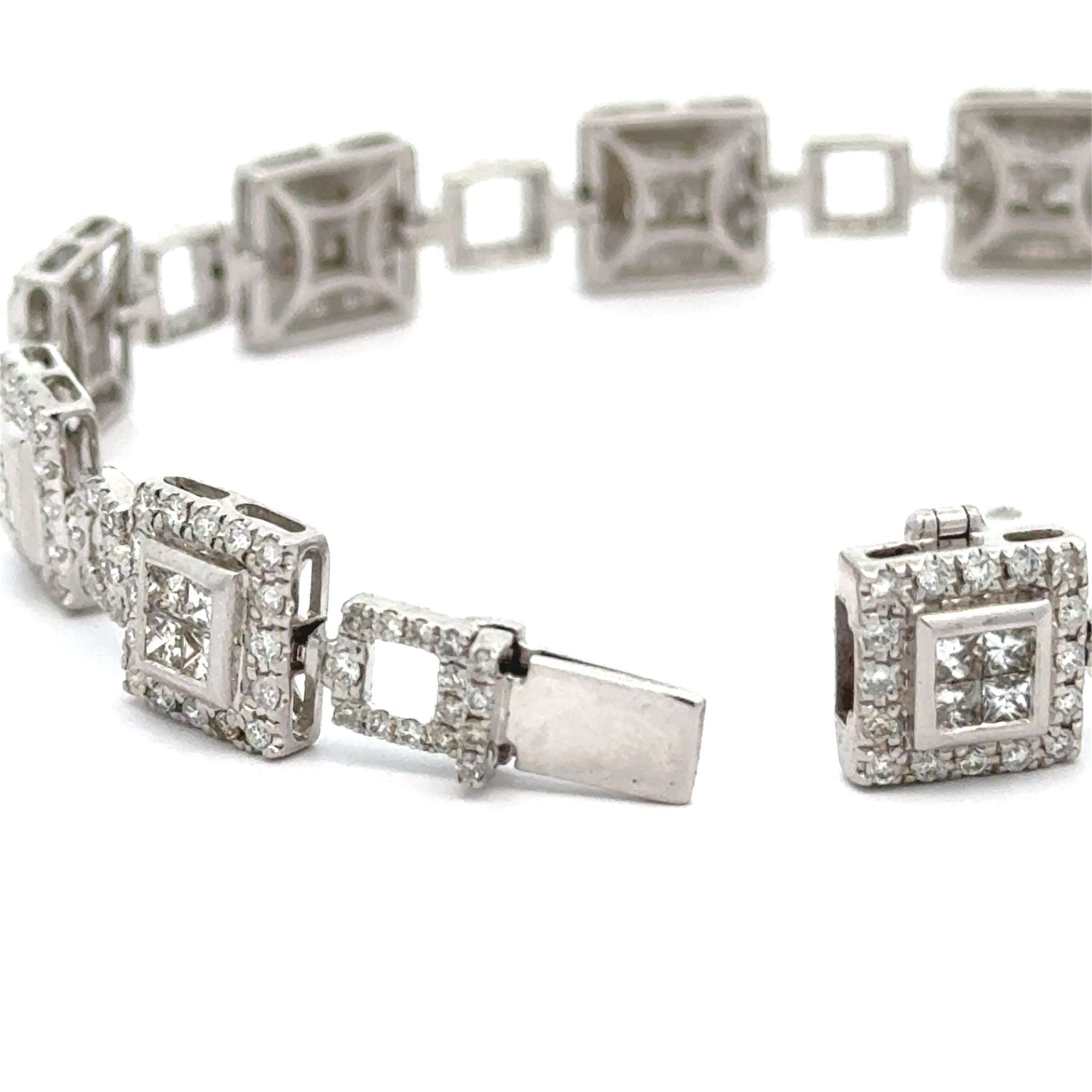 14K White Gold Diamond Bracelet – 3.75ct Natural Round Diamonds | Elegant Fine Jewelr