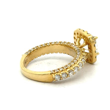 Load image into Gallery viewer, 18K Yellow Gold Engagement Ring – 3.75ct Cushion Cut &amp; Round Natural Diamonds | VS Clarity