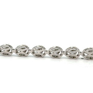 18K White Gold Diamond Bracelet | 2.54ct Natural Baguette & Round