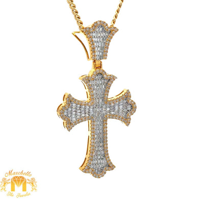 Yellow Gold Diamond Cross Pendant + Cuban Chain | 2.30ct