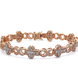 4-Piece Rose Gold Diamond Jewelry Set – Bracelet, Earrings & Gift | Marchello the Jeweler