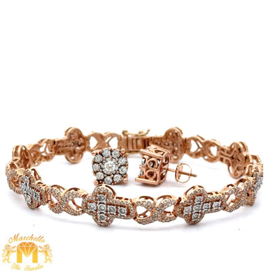 4-Piece Rose Gold Diamond Jewelry Set – Bracelet, Earrings & Gift | Marchello the Jeweler