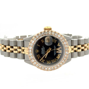Pre-Owned 26mm Rolex Diamond Watch + Yellow Gold Butterfly Bracelet Set | Marchello the Jeweler