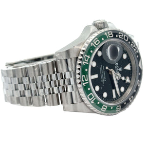 Preowned 40mm Rolex GMT-Master II "Sprite" Watch – Green & Black Bezel – Model #126720VTNR (PAPERS)