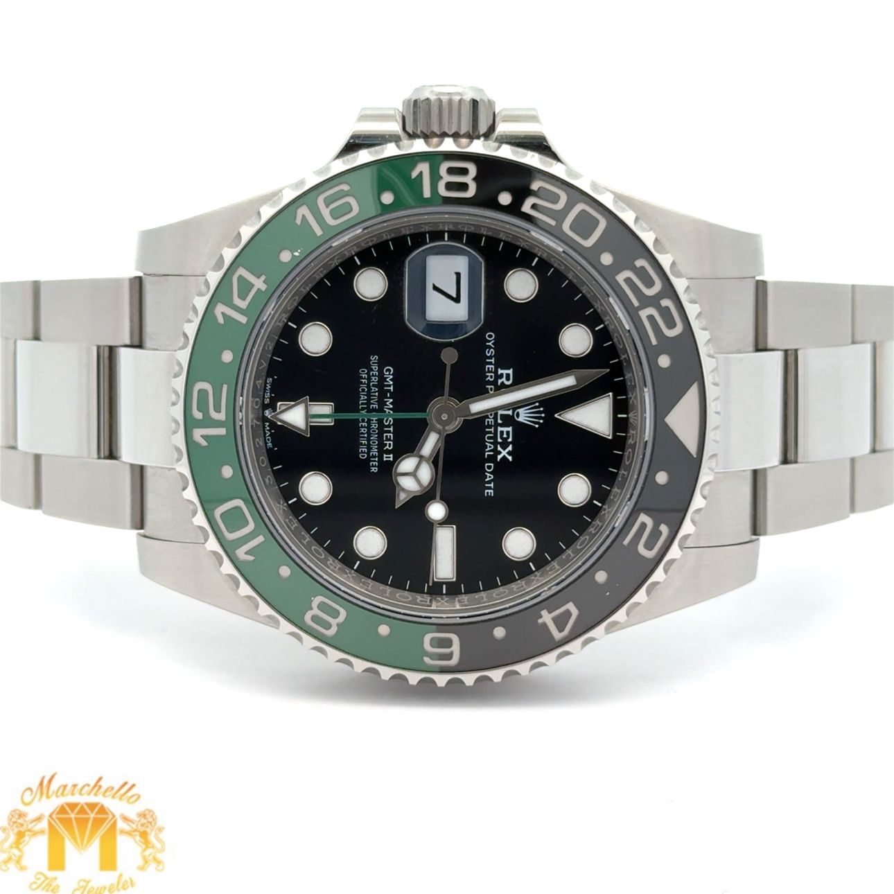 Preowned 40mm Rolex GMT-Master II "Sprite" Watch – Green & Black Bezel – Model 