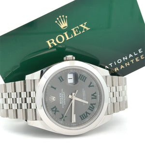 Rolex Datejust 41mm Model 126300 - Wimbledon Dial, Stainless Steel Jubilee Bracelet (2024, papers)