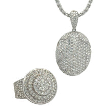 Load image into Gallery viewer, 18k White Gold and Diamond Pendant + White Gold Ice Link Chain + 14k White Gold and Diamond Ring | Luxury Jewelry Set