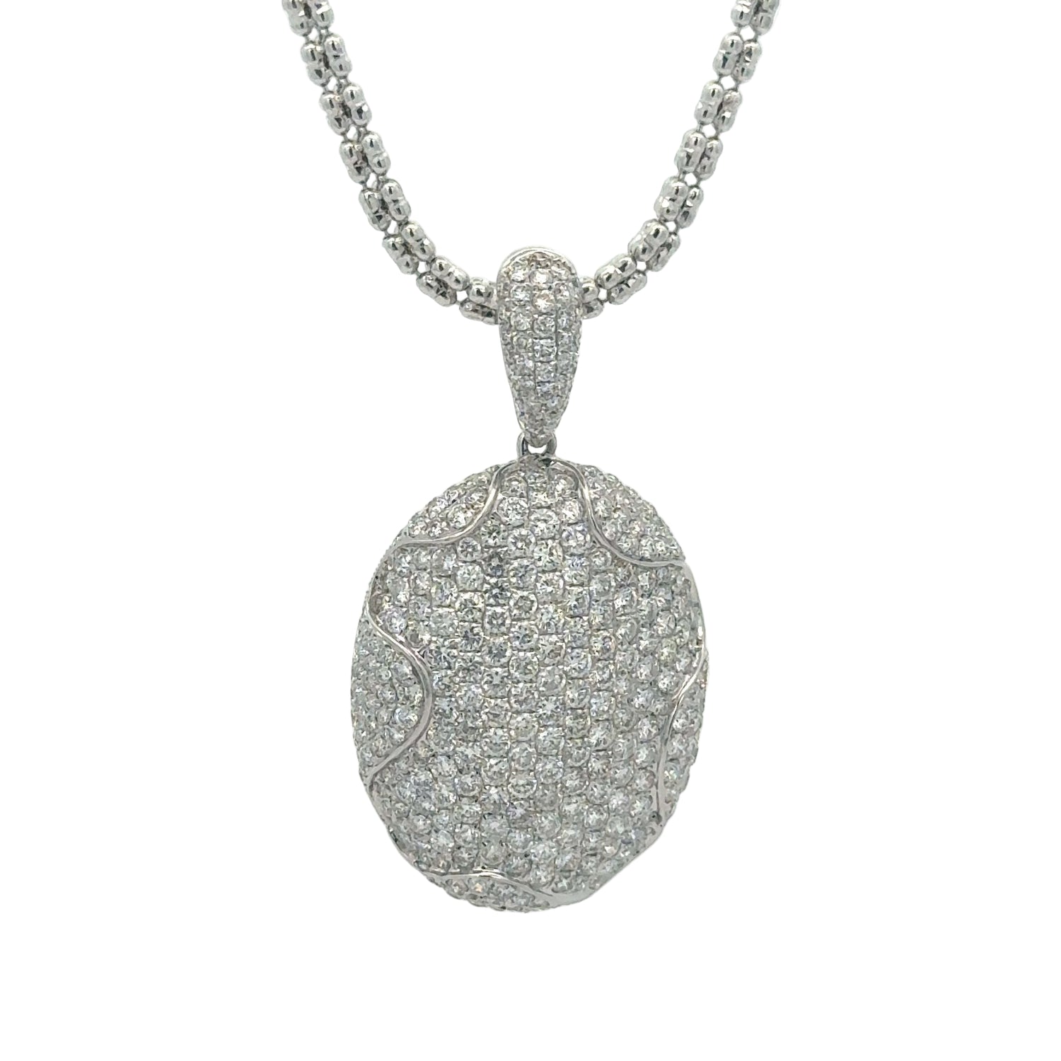 18k White Gold and Diamond Pendant + White Gold Ice Link Chain + 14k White Gold and Diamond Ring | Luxury Jewelry Set