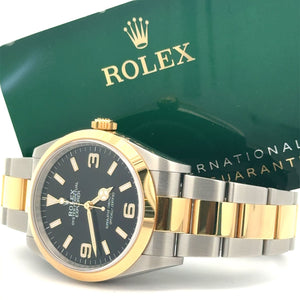 36mm Rolex Explorer Two-Tone Oyster Watch (2022, Papers, Model 124273)