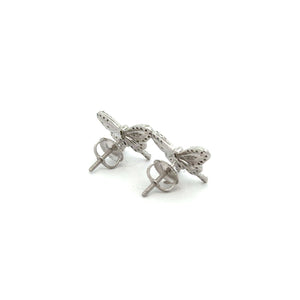 White Gold & Diamond Butterfly Pendant, Earrings & Franco Chain – 4-Piece Jewelry Set