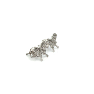 White Gold & Diamond Butterfly Pendant, Earrings & Franco Chain – 4-Piece Jewelry Set