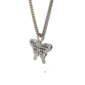 White Gold & Diamond Butterfly Pendant, Earrings & Franco Chain – 4-Piece Jewelry Set
