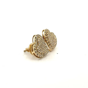 10K Yellow Gold Diamond Heart Earrings & Ring Set – 3-Piece Jewelry Collection | Marchello the Jeweler