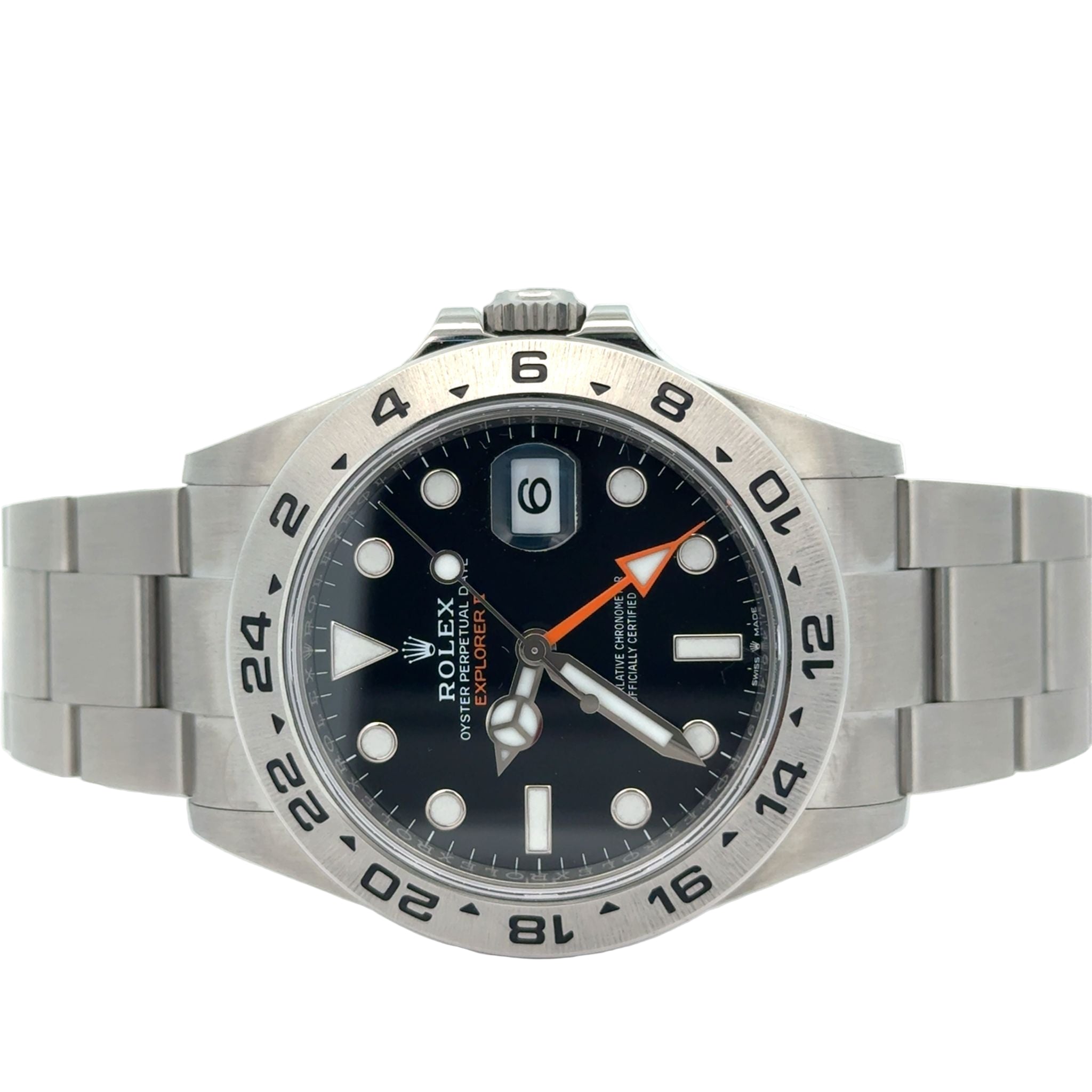 42mm Rolex Explorer II Watch with Stainless Steel Oyster Band