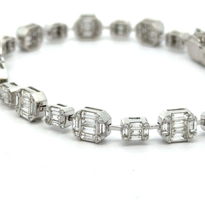 VVS/VS High Clarity Baguette Diamond Bracelet in 18K White Gold – Approx. 4.44ct