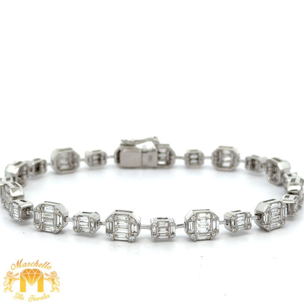 VVS/VS High Clarity Baguette Diamond Bracelet in 18K White Gold – Approx. 4.44ct