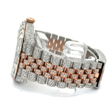 Load image into Gallery viewer, 41mm Iced Out Rolex Datejust Watch with Two-Tone Jubilee Band + 14K Rose Gold Diamond Ring – 4-Piece Luxury Jewelry Set