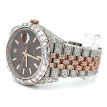 Load image into Gallery viewer, 41mm Iced Out Rolex Datejust Watch with Two-Tone Jubilee Band + 14K Rose Gold Diamond Ring – 4-Piece Luxury Jewelry Set