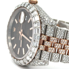 Load image into Gallery viewer, 41mm Iced Out Rolex Datejust Watch with Two-Tone Jubilee Band + 14K Rose Gold Diamond Ring – 4-Piece Luxury Jewelry Set