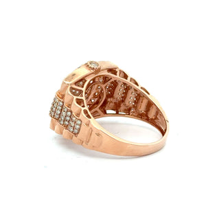 41mm Iced Out Rolex Datejust Watch with Two-Tone Jubilee Band + 14K Rose Gold Diamond Ring – 4-Piece Luxury Jewelry Set