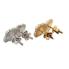 Load image into Gallery viewer, Gold and Diamond Clover Earrings (choose your color)