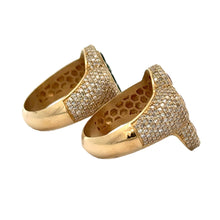 Load image into Gallery viewer, Yellow Gold Diamond Cross Ring – Multicolored Stones (choose your color)