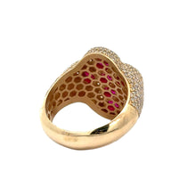 Load image into Gallery viewer, Yellow Gold Diamond Cross Ring – Multicolored Stones (choose your color)