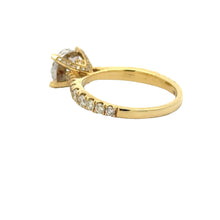 Load image into Gallery viewer, 18k yellow gold and diamond Ring + 14k yellow gold and diamond Earrings