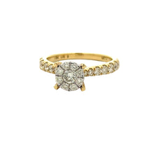Load image into Gallery viewer, 18k yellow gold and diamond Ring + 14k yellow gold and diamond Earrings