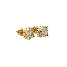 Load image into Gallery viewer, 14k Yellow Gold and Diamond Pendant + Earrings + 14k Gold Chain