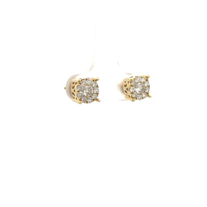 14k Yellow Gold and Diamond Pendant + Earrings + 14k Gold Chain