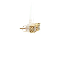 Load image into Gallery viewer, 14k Yellow Gold and Diamond Pendant + Earrings + 14k Gold Chain