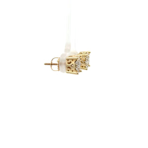 14k Yellow Gold and Diamond Pendant + Earrings + 14k Gold Chain