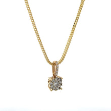 Load image into Gallery viewer, 14k Yellow Gold and Diamond Pendant + Earrings + 14k Gold Chain