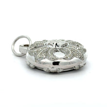 Load image into Gallery viewer, White Gold and Diamond Air Tag Pendant