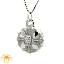 Load image into Gallery viewer, White Gold and Diamond Air Tag Pendant