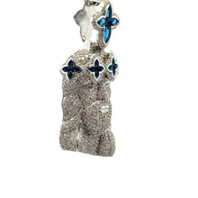 Load image into Gallery viewer, Gold and Diamond Jesus Head Pendant with Multicolored Stones (Choose Your Color)