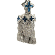 Load image into Gallery viewer, Gold and Diamond Jesus Head Pendant with Multicolored Stones (Choose Your Color)