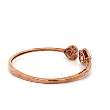 Load image into Gallery viewer, Gold and Diamond Twin Heart Bangle Bracelet (choose your color)