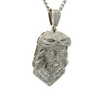 Load image into Gallery viewer, Gold and Diamond Jesus Pendant + Gold Cuban Chain (choose your color)