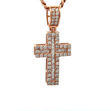 Load image into Gallery viewer, 14k gold and diamond Cross Pendant + Gold Cuban Chain (choose your color)(Thanksgiving Day Special)