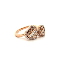 Load image into Gallery viewer, 14k Rose Gold and Diamond Heart Earrings + Twin Heart Ring (Thanksgiving Day Special)